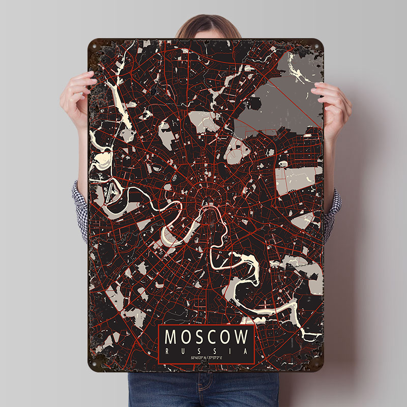 แผนที่เมืองมอสโกแบบเวกเตอร์ โป - Custom Map Poster บทวิจารณ์และราคา