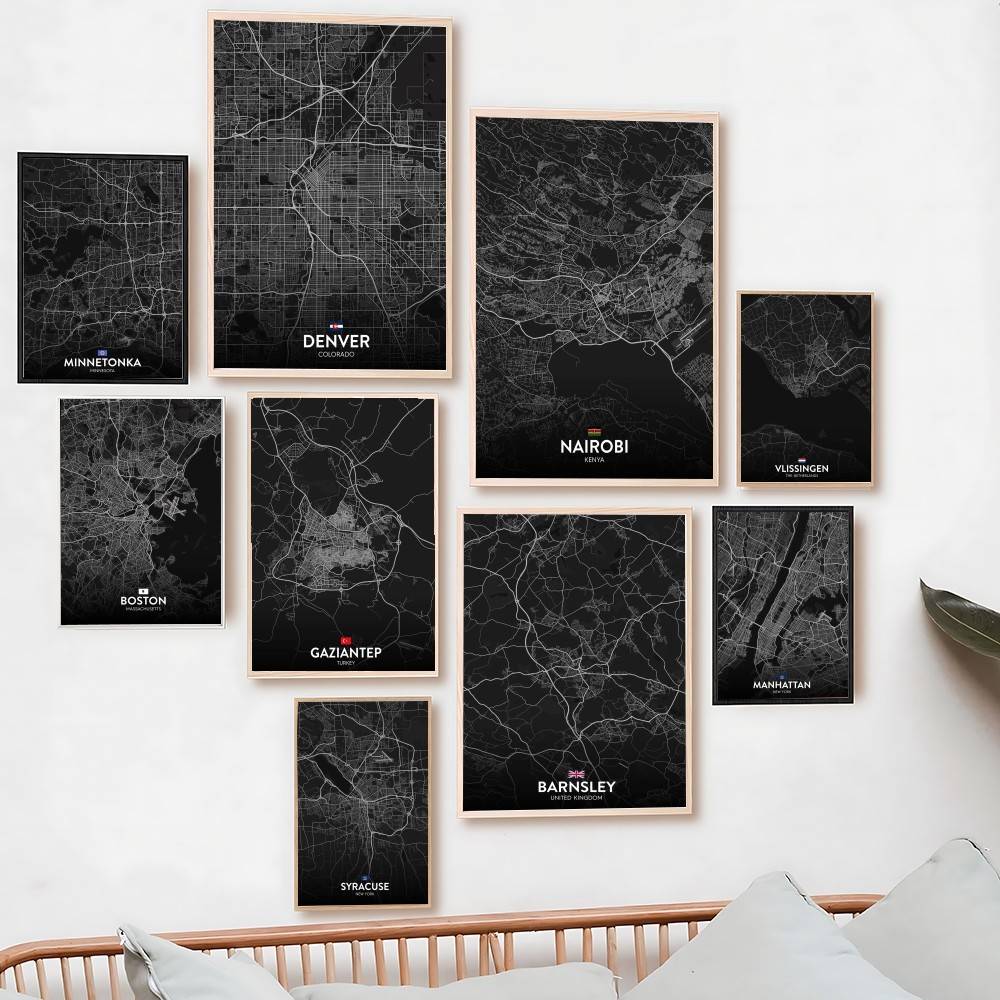 ปารีส ลอนดอน นิวยอร์ก แผนที่เม - Custom Map Poster บทวิจารณ์และราคา