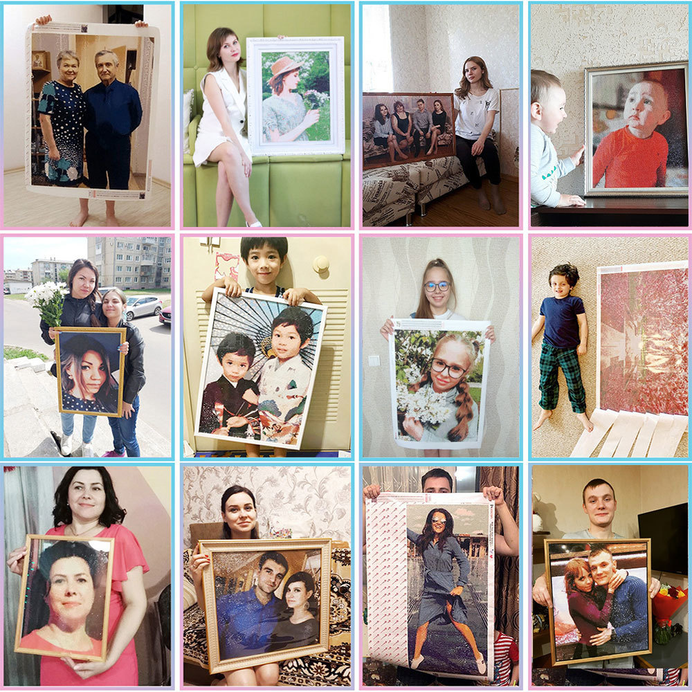ชุดเพชรเพ้นท์ภาพ HUACAN แบบเต็ - Photo Mosaic Print บทวิจารณ์และราคา