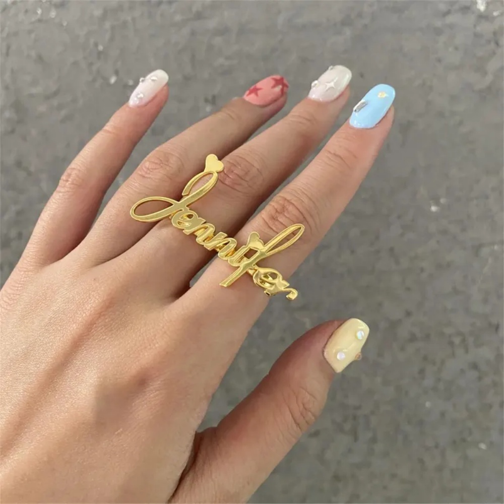 แหวนสลักชื่อสองนิ้ว LeeChee สแ - Initial Ring Custom บทวิจารณ์และราคา