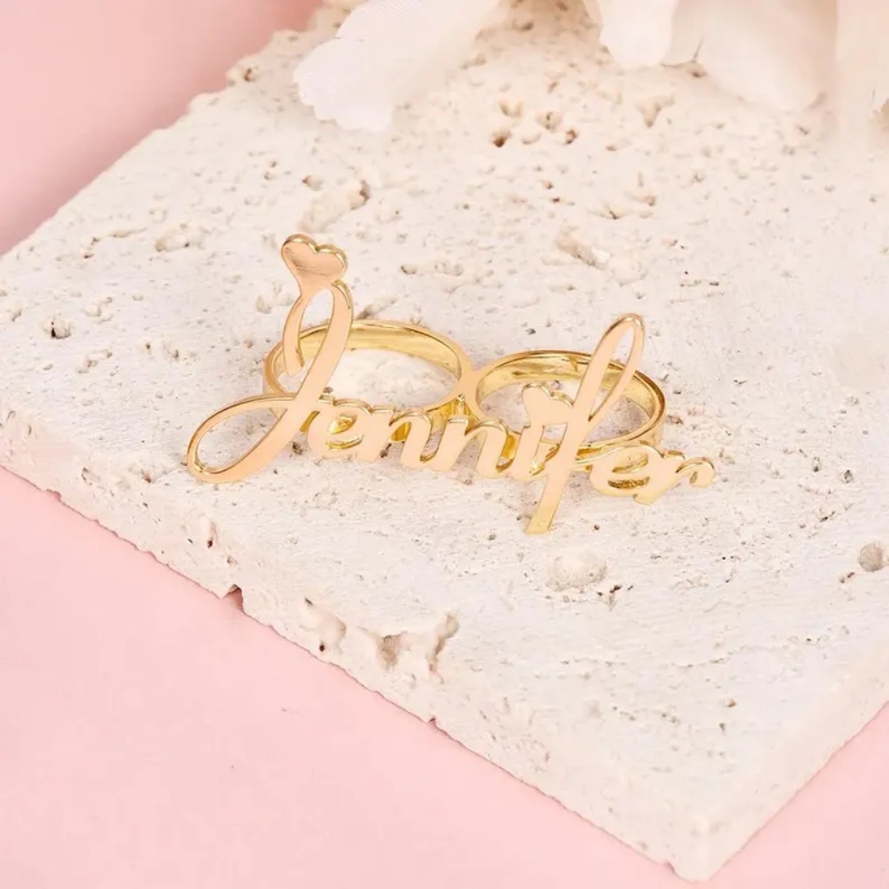 แหวนสลักชื่อสองนิ้ว LeeChee สแ - Initial Ring Custom บทวิจารณ์และราคา